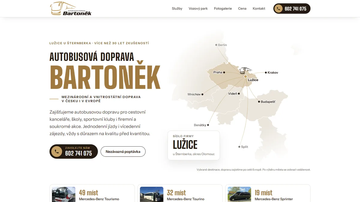 Náhled webu autobusy-bartonek.cz — Autobusová doprava