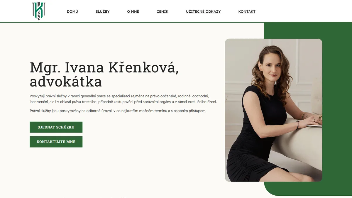 Náhled webu krenkova.cz — Advokátka