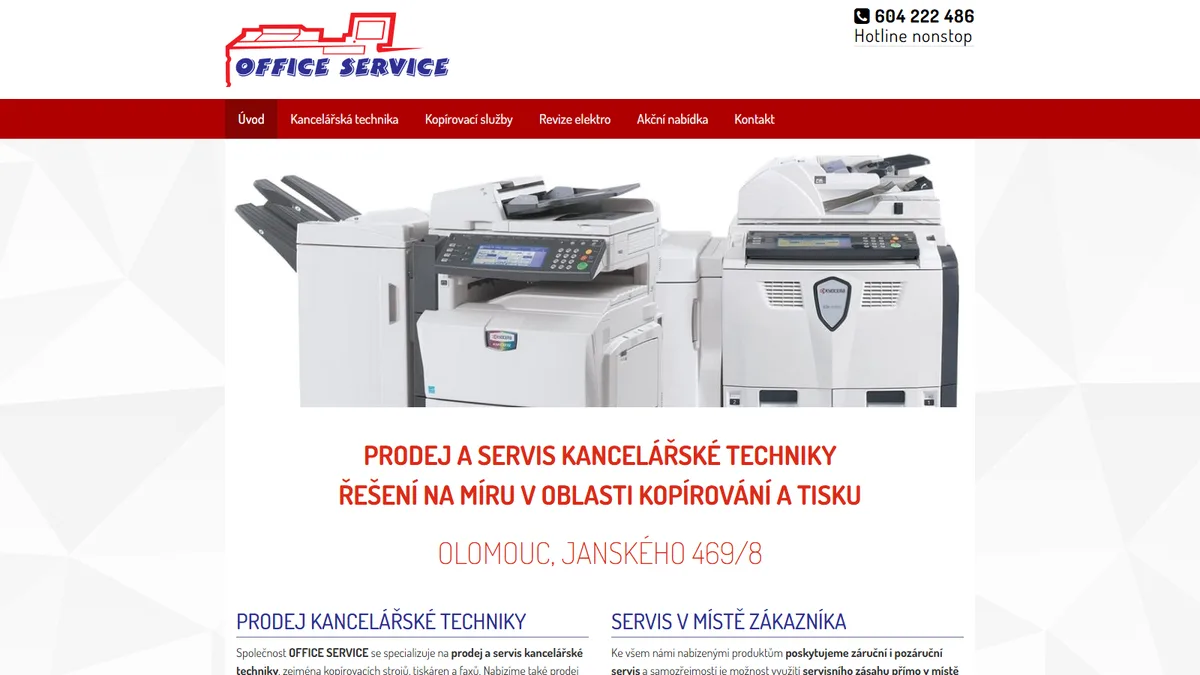 Náhled webu officeservice.cz — Kancelářské služby
