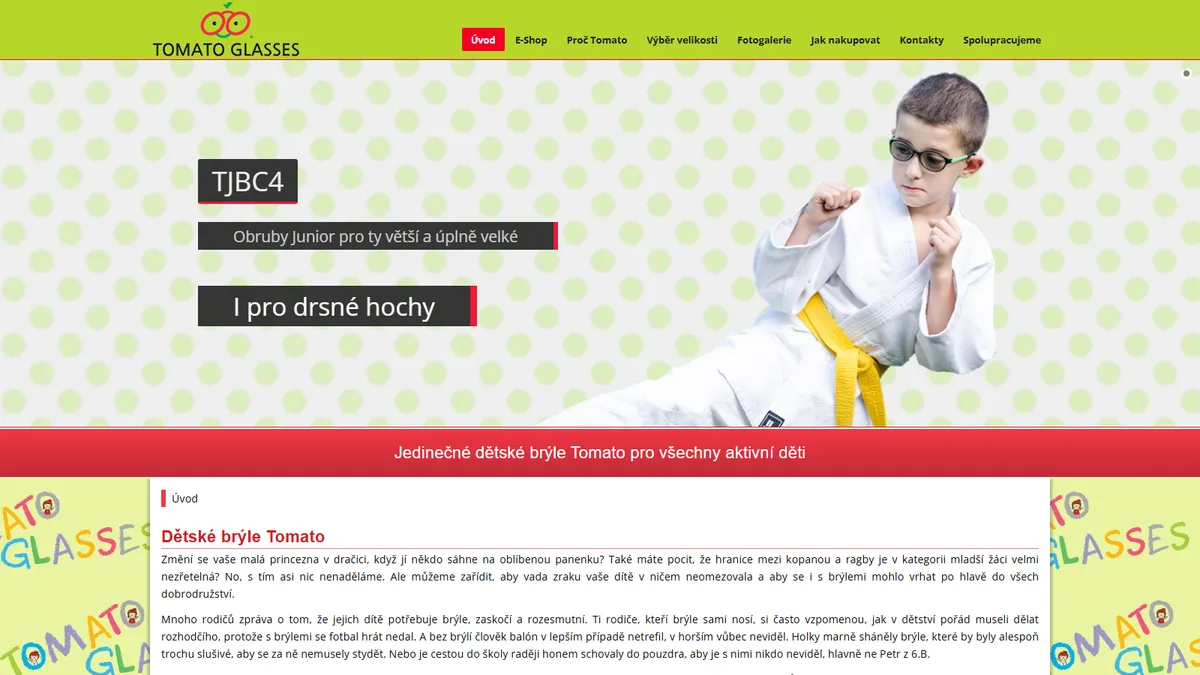 Náhled webu rajskebryle.cz — Dětské brýle